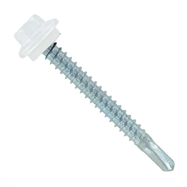 ST Fastening #12 x 2" Self-Drilling Maxx Steelbinder Metal Roofing Screw, Hex-Washer Head - Bright White, Qty. 250