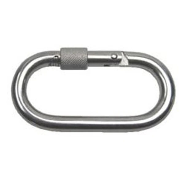 Oval Carabiner w/ Screw Nut - 316 Stainless Steel - 3-3/16" Length