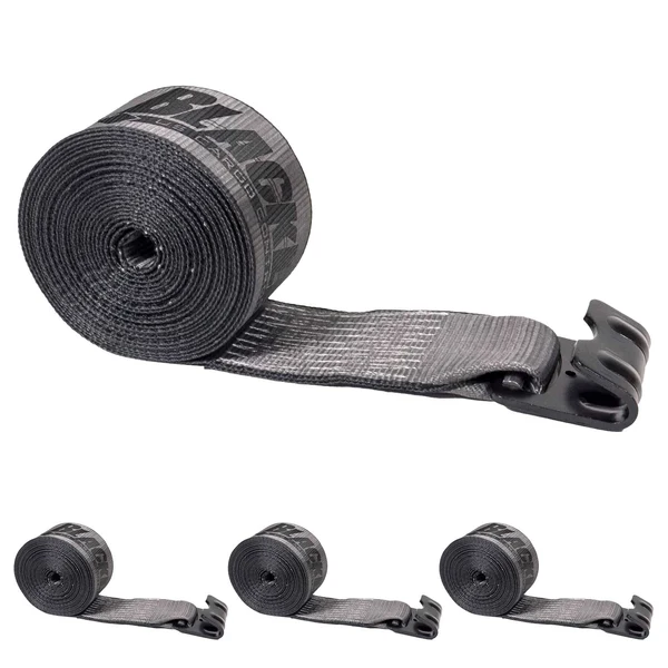 BlackLine 4" x 30' Winch Strap with 20,000 lb Flat Hook | 4-Pack