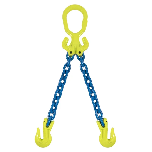 5/8" x 20' Adjustable 2 Leg Chain Sling w/ Gunnebo Chain and Grab Hooks - Grade 100