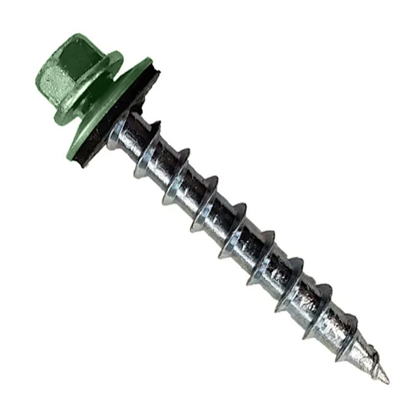ST Fastening #12 x 1-1/2" Type 17 Woodbinder Metal Roofing Screw For OSB - Forest Green, Pkg 250