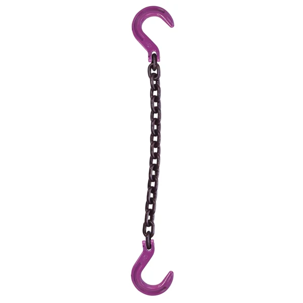 1/2" x 3' Single Leg Chain Sling w/ Foundry & Foundry Hooks - Grade 100