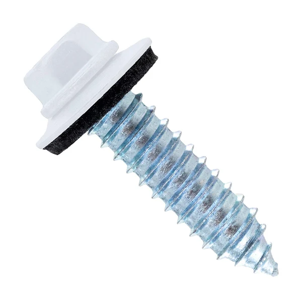 ST Fastening #17 x 1" Tapping Steelbinder Metal Roofing Screw - Bright White - Pkg 250