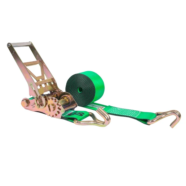 4" x 50' Gear-Driving Reverse-Action Ratchet Strap with Wire Hooks | Green
