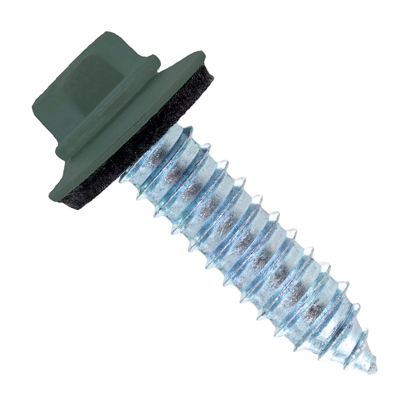 ST Fastening #17 x 1" Tapping Steelbinder Metal Roofing Screw - Forest Green - Pkg 250