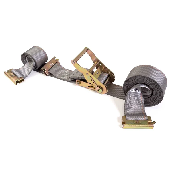 2" x 16' Gray E-Track Ratchet Strap | Double-Fitted End