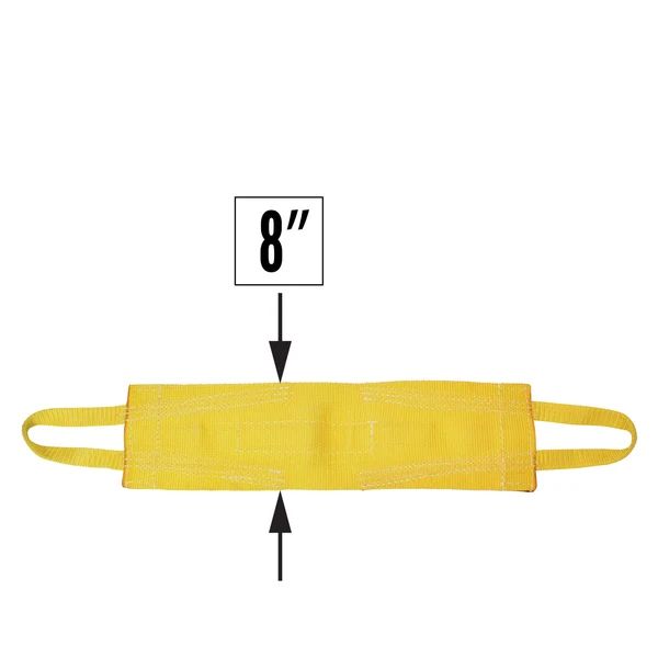 Nylon Lifting Sling - Attached Eye Wide - 8" x 6' - 1-ply