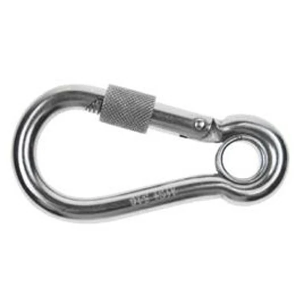 Carabiner w/ Screw Nut & Eyelet - 316 Stainless Steel - 2-3/8" Length