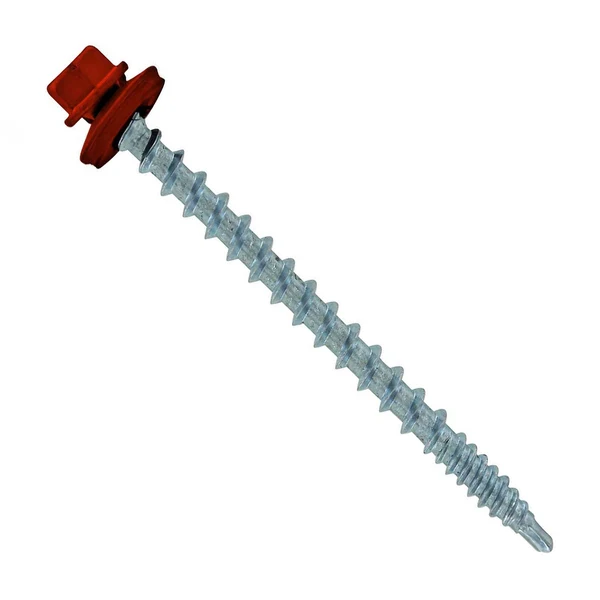 ST Fastening #10 x 2-1/2" Kwikseal Woodbinder Metal Roofing Screw - Rustic Red, Pkg 250