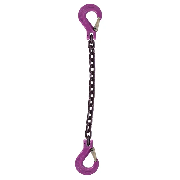 1/2" x 20' Single Leg Chain Sling w/ Sling & Sling Hooks - Grade 100