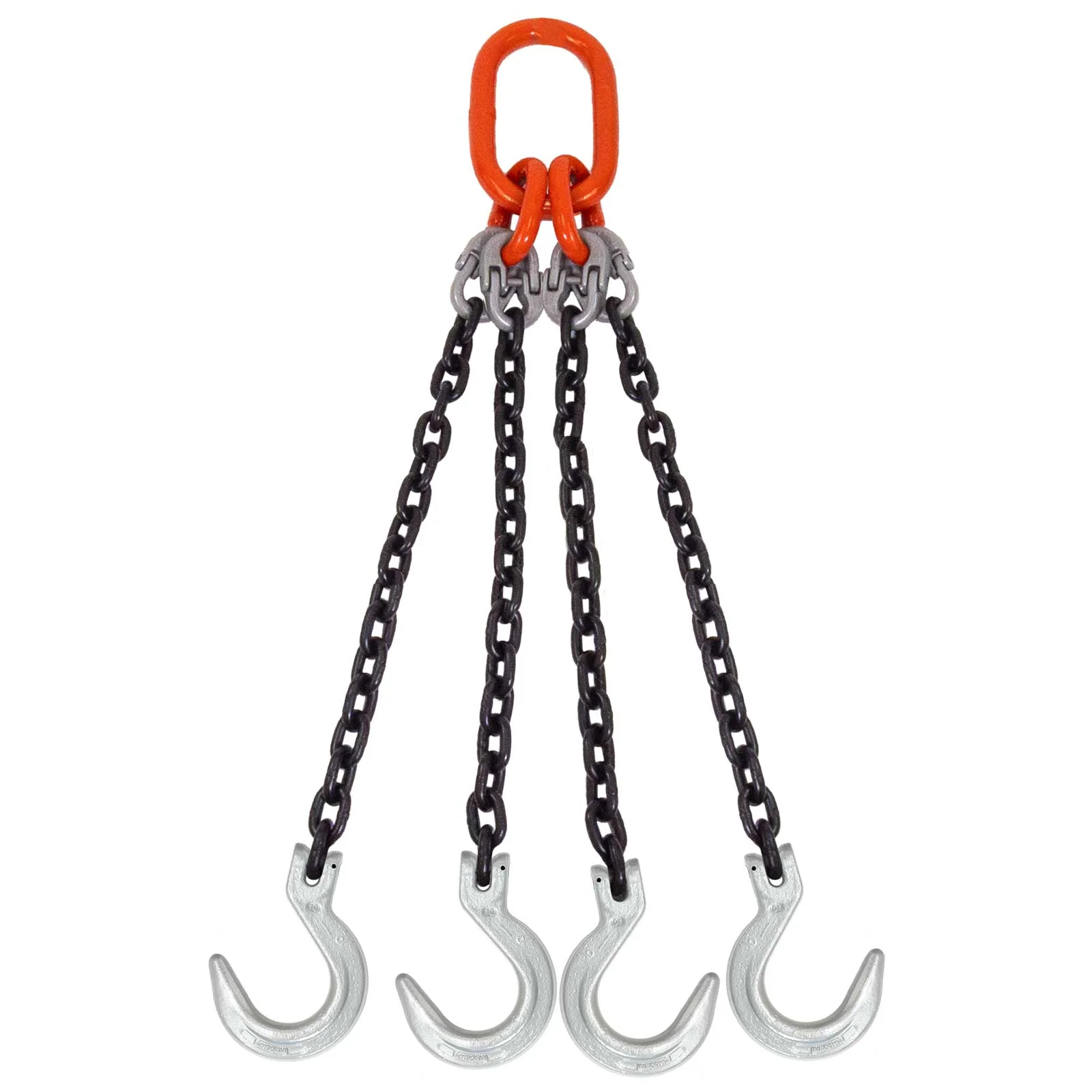 9/32" x 20' Domestic 4 Leg Chain Sling with Crosby Foundry Hooks - Grade 100