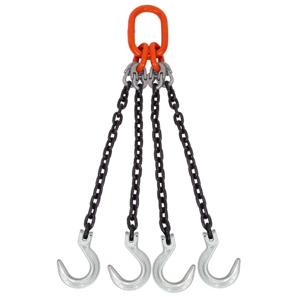 9/32" x 3' Domestic 4 Leg Chain Sling with Crosby Foundry Hooks - Grade 100