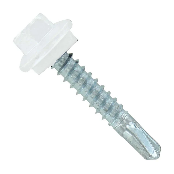 ST Fastening #12 X 1-1/4" Self-Drilling Maxx Steelbinder Metal Roofing Screw, Hex-Washer Head - Bright White, Qty. 250