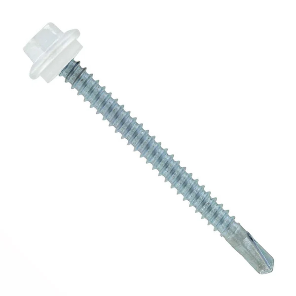 ST Fastening #12 x 2-1/2" Self-Drilling Maxx Steelbinder Metal Roofing Screw, Hex Washer Head - Bright White, Qty. 250