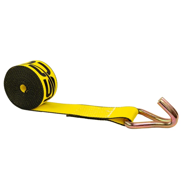 3" X 50' Winch Strap with Wire Hook | Yellow