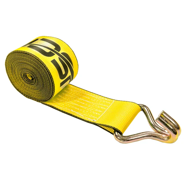 4" x 50' Winch Strap with Wire Hook | Yellow
