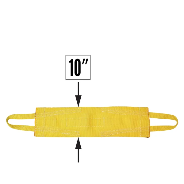 Nylon Lifting Sling - Attached Eye Wide - 10" x 8' - 1-ply