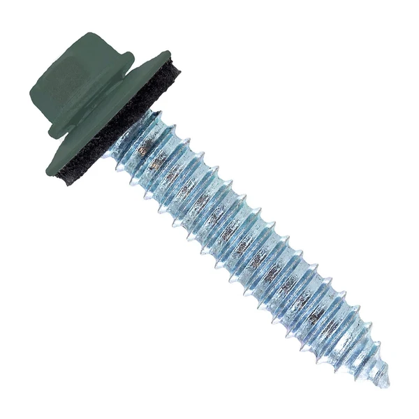 ST Fastening #17 x 1-1/2" Tapping Steelbinder Metal Roofing Screw - Forest Green - Pkg 250