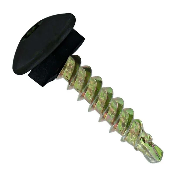 ST Fastening #10 x 1" Eclipse Woodbinder Metal Roofing Screw - Black, Pkg 250