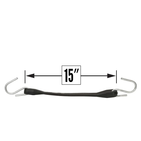 15" Rubber Tarp Straps (Box of 50) - EPDM Rubber