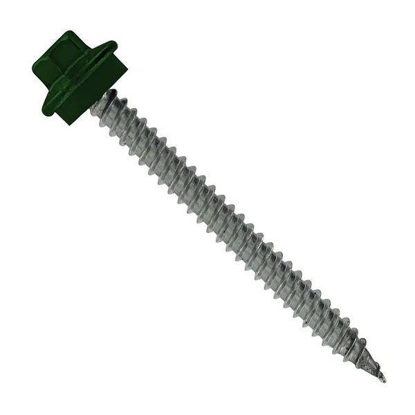 ST Fastening #10 x 2" SS Woodbinder Metal Roofing Screw - Forest Green, Pkg 250