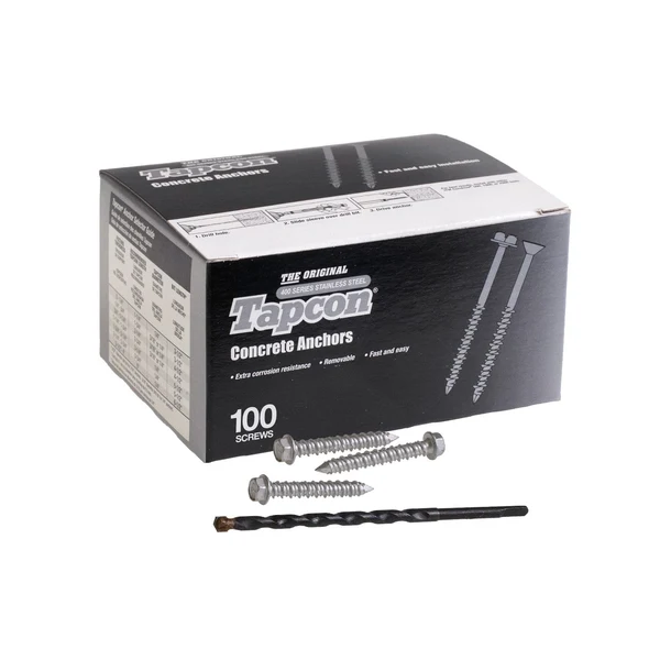Tapcon 1/4" x 1-3/4" Concrete Screw, Hex Head - 410 Stainless Steel | Qty. 100