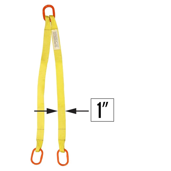 1"x5' (2 ply) Double Leg Nylon Sling w/ Master Link Both Ends
