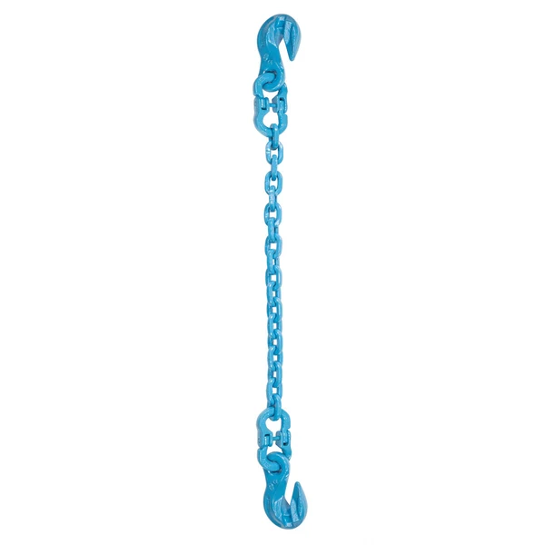 9/32" x 8' Pewag Single Leg Chain Sling w/ Grab & Grab Hooks - Grade 120