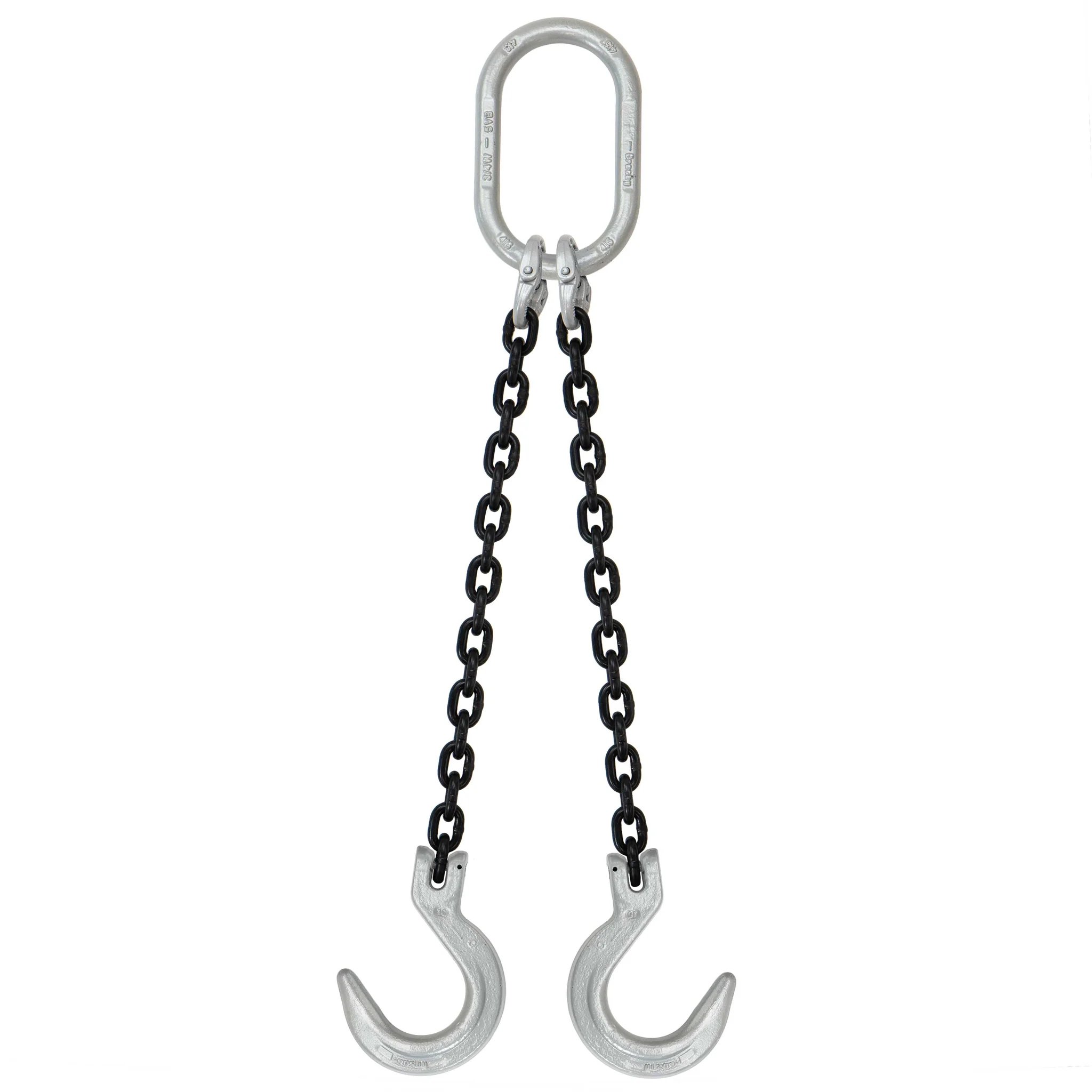1/2" x 20' Domestic 2 Leg Chain Sling with Crosby Foundry Hooks - Grade 100