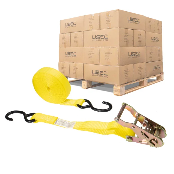 1" x 15' Ratchet Strap w/ S-Hook | 960-Pack (Pallet)