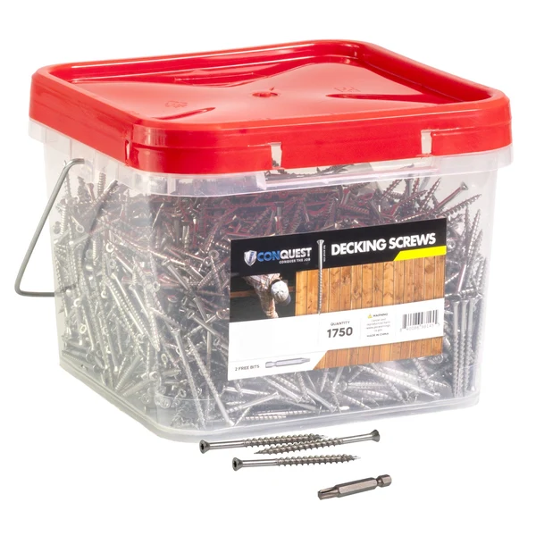 #7 x 2-1/4" Conquest T15 Trim Head Deck Screws - 304 Stainless Steel, Pkg. 1,750