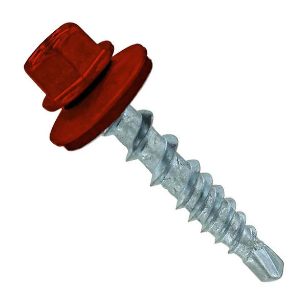ST Fastening #10 x 1" Kwikseal Woodbinder Metal Roofing Screw - Rustic Red, Pkg 250