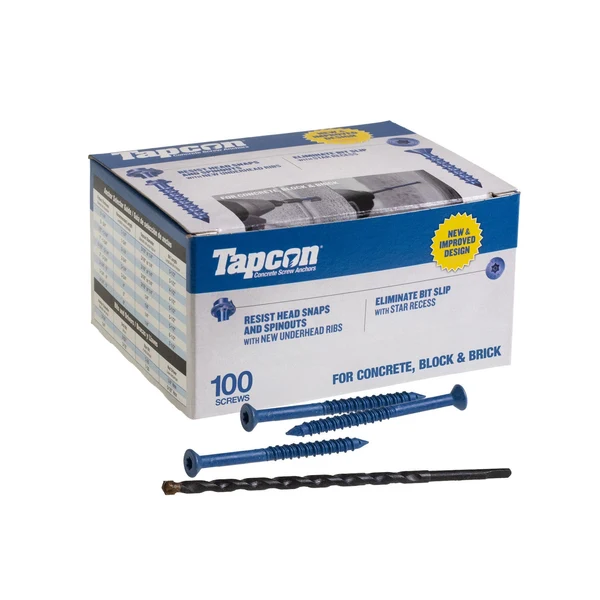 Tapcon 3/16" x 3-1/4" Blue Concrete Screw, Star Flat Head - Climaseal | Qty. 100