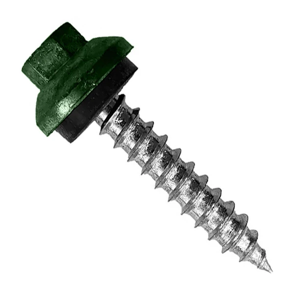 ST Fastening #14 X 1-1/2" ZXL Tapping Woodbinder Metal Roofing Screw - Forest Green, Pkg 250