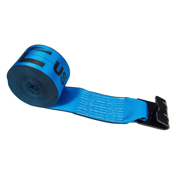 4" x 27' Winch Strap with Flat Hook | Blue