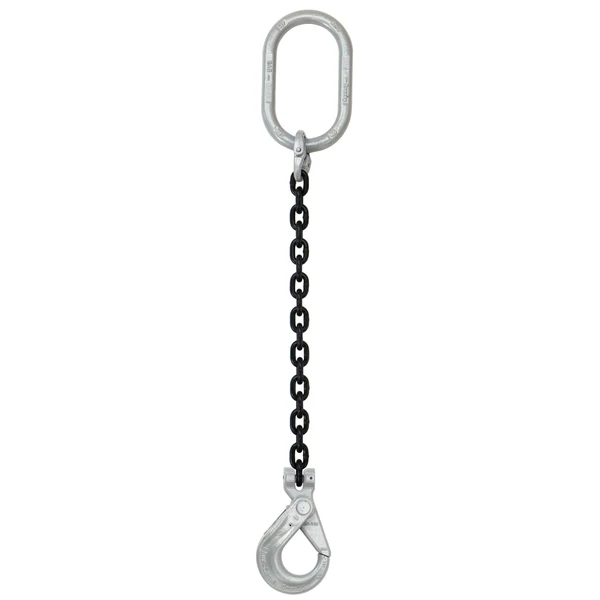 5/16" x 14' Domestic Single Leg Chain Sling with Crosby Self-Locking Hook - Grade 100