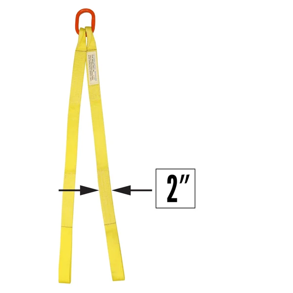 2"x4' (1 ply) Double Leg Nylon Sling w/ Master Link & Sewn Loop