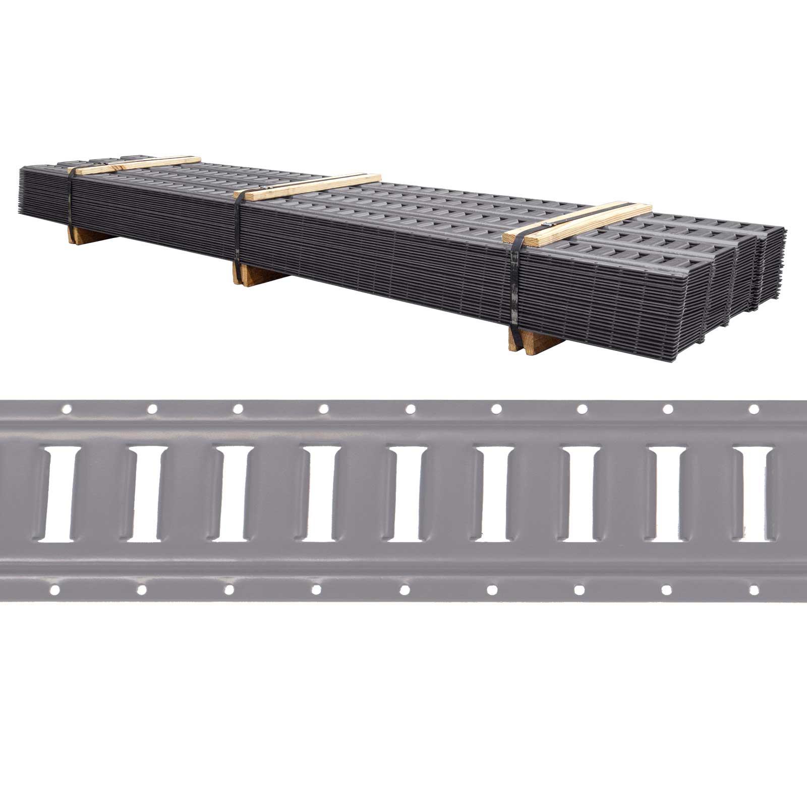 8' Horizontal E-Track Gray Painted | 100-Pack (Pallet)
