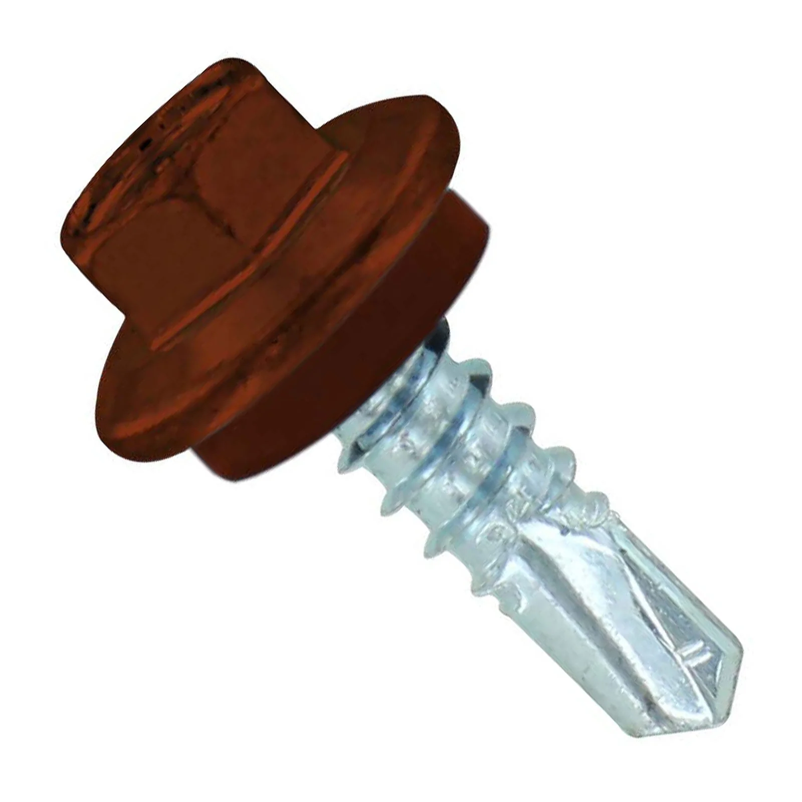 ST Fastening #12 X 3/4" Self-Drilling Maxx Steelbinder Metal Roofing Screw, Hex-Washer Head - Brown, Qty. 250
