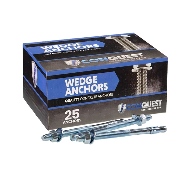 1/2" x 5-1/2" Conquest Wedge Anchors - Zinc, Pkg 25