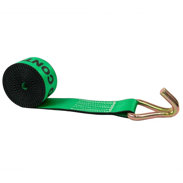 3" X 50' Winch Strap with Wire Hook | Green