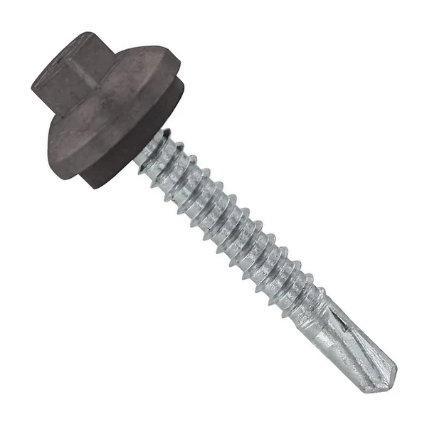 ST Fastening #12 x 1-1/2" ZXL Steelbinder Self-Drilling Metal Roofing Screw - Charcoal Gray, Pkg 250