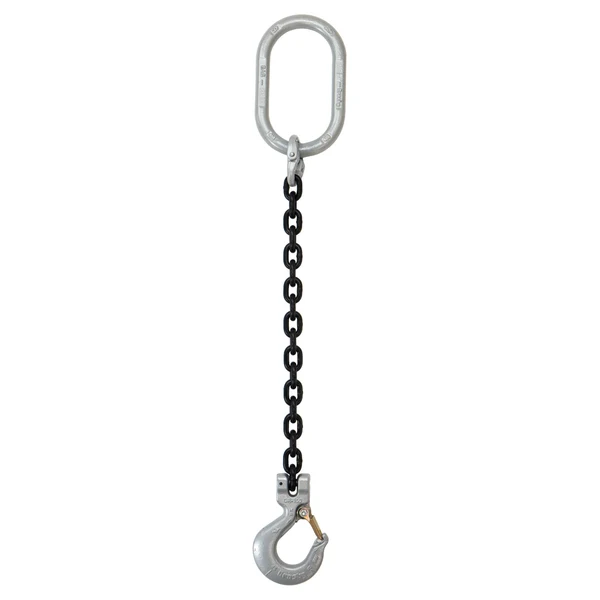 9/32" x 16' Domestic Single Leg Chain Sling with Crosby Sling Hook - Grade 100