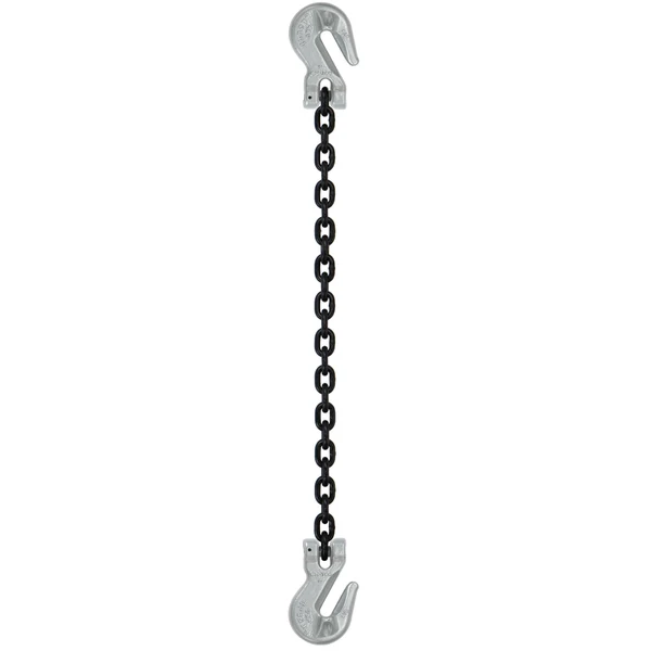 3/8" x 5' Domestic Single Leg Chain Sling with Crosby Grab & Grab Hooks - Grade 100