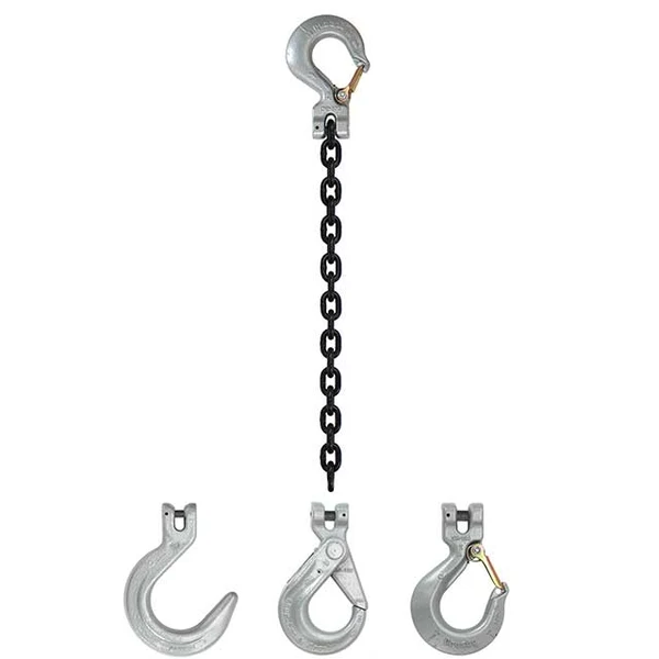 5/16" x 3' Domestic Single Leg Chain Sling with Crosby Sling & Foundry Hooks - Grade 100