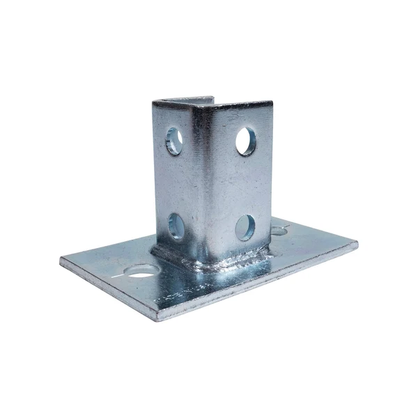 2-Hole Single Channel Post Base - Electro-Galvanized