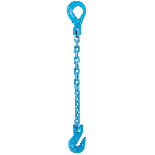 3/8" x 16' Pewag Single Leg Chain Sling w/ Grab & Self-Locking Hooks - Grade 120