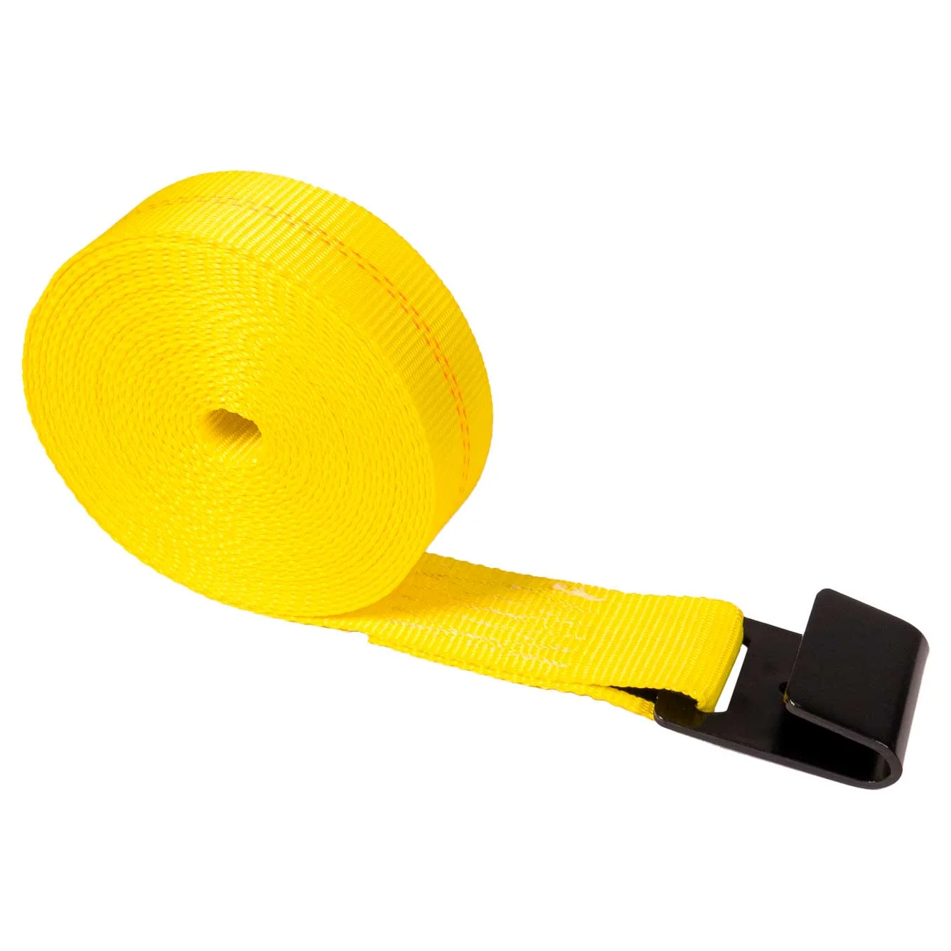 2" x 50' Winch Strap with Flat Hook | Yellow