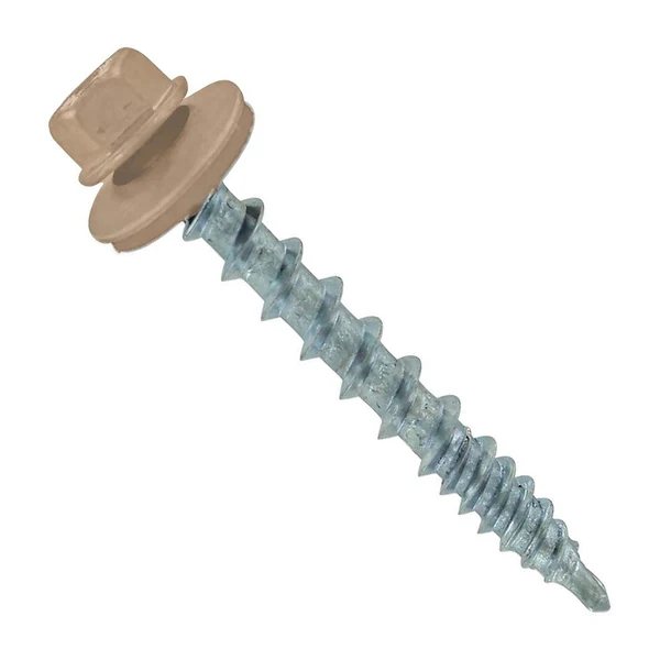 ST Fastening #10 X 1-1/2" Kwikseal Woodbinder Metal Roofing Screw - Tan, Pkg 250
