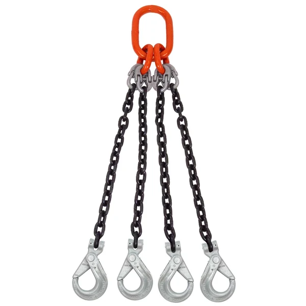 1/2" x 12' Domestic 4 Leg Chain Sling with Crosby Self-Locking Hooks - Grade 100